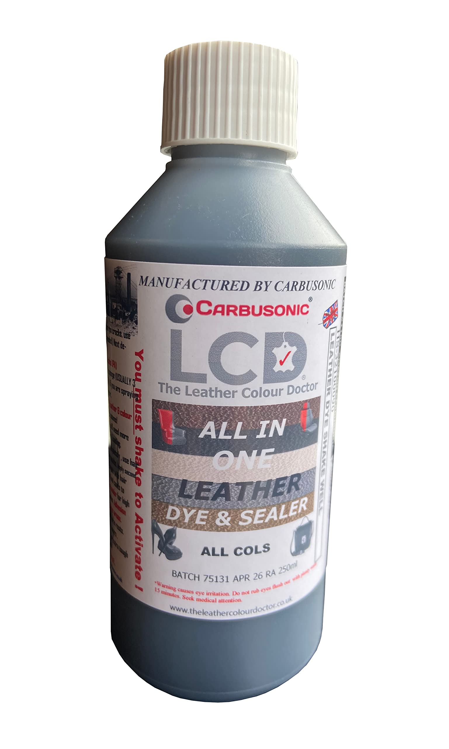 Carbusonic All in one Leather dye and sealant, Interior Leather Paint for Car Seats, Sofas, Arm Chairs, Shoes, Handbags & More. (Dark Grey, 500 ml) — view 19