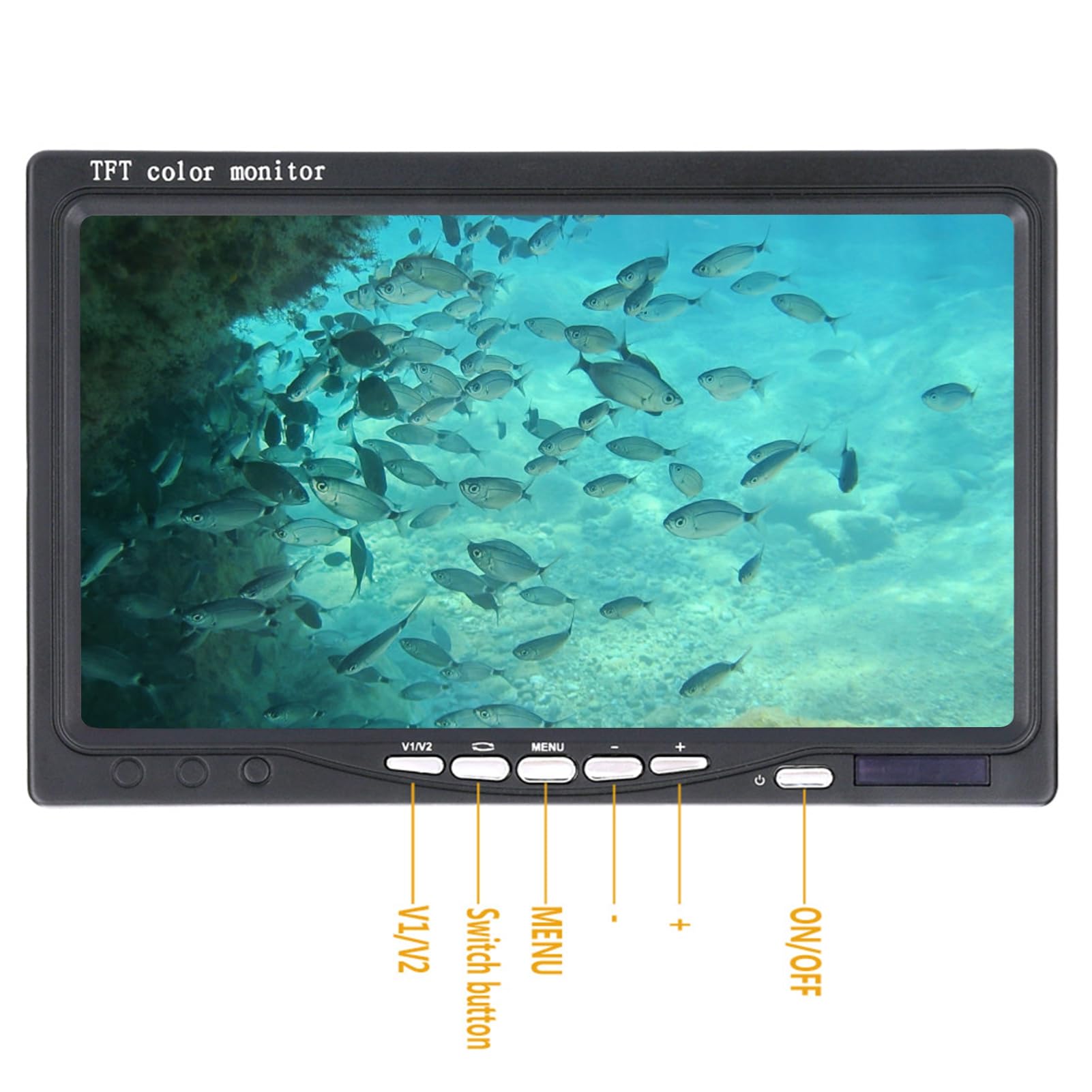 Videocamera per pesca subacquea 7 pollici con ecoscandaglio 1000TVL HD con 12 LED, cavo 30 m/98,4 piedi, per acquacoltura, oceano/lago/pesca(ME)
