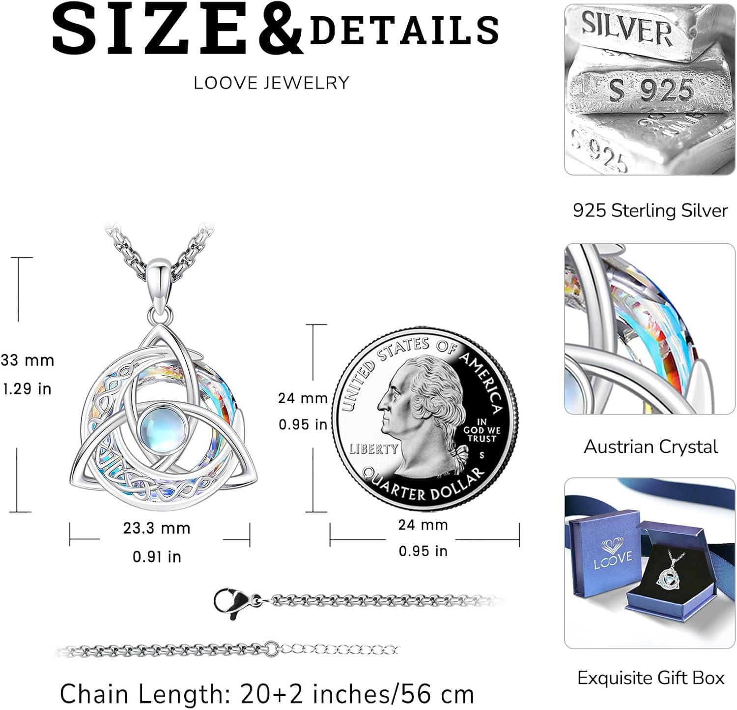 Pentagram/Celtic Knot/Witches Knot/Santa Muerte/Triple Moon Goddess/Baphomet/Hecate Necklace Sterling Silver Magic Wiccan Amulet Pagan Jewelry for Women Men - Image 4