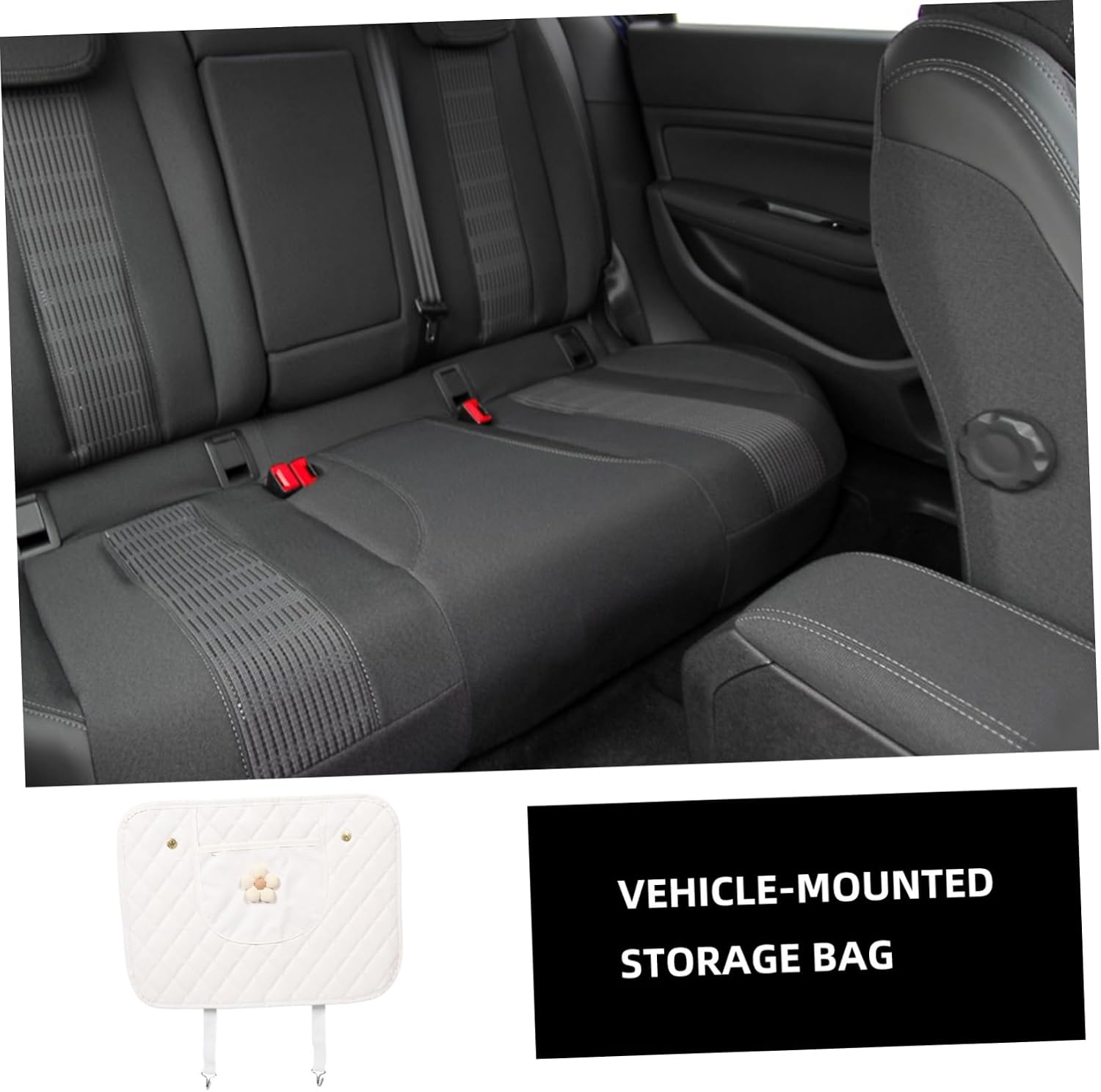 PRETYZOOM Floral Design Back Seat Protector Kick Mats Car Seat Covers Auto Kick Pad for Boys and Girls Adults Pk Satin White