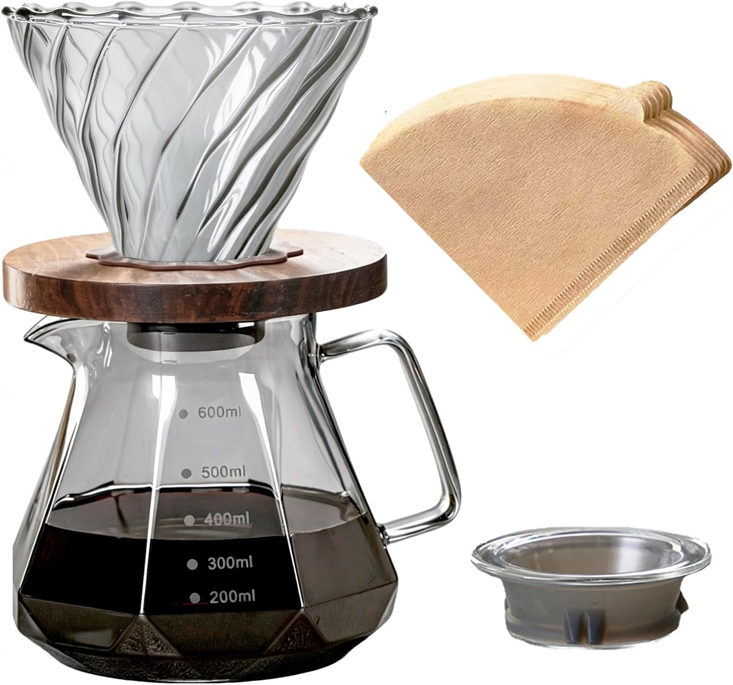 BeeCa Manual pour over coffee maker, Heat Resistant Glass