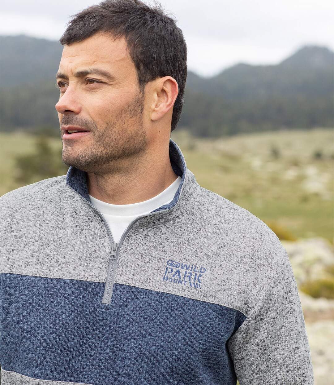ATLAS FOR MEN – Lot de 2 Sweats Molleton - Ultra-Confortable et Chaud - Pulls Molleton Col Zippé - Idéal Hiver/Voyage/Randonnée - Disponible en Grandes Tailles du M au 5XL