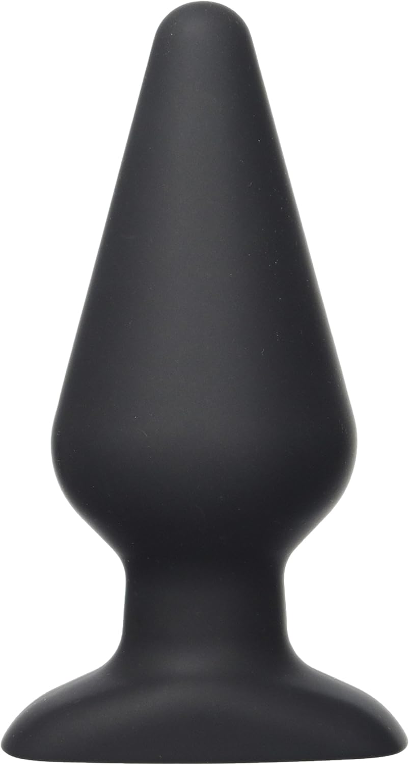 Hustler Toys All About Anal Seamless Silicone Butt Plug, Black, 6 Inch