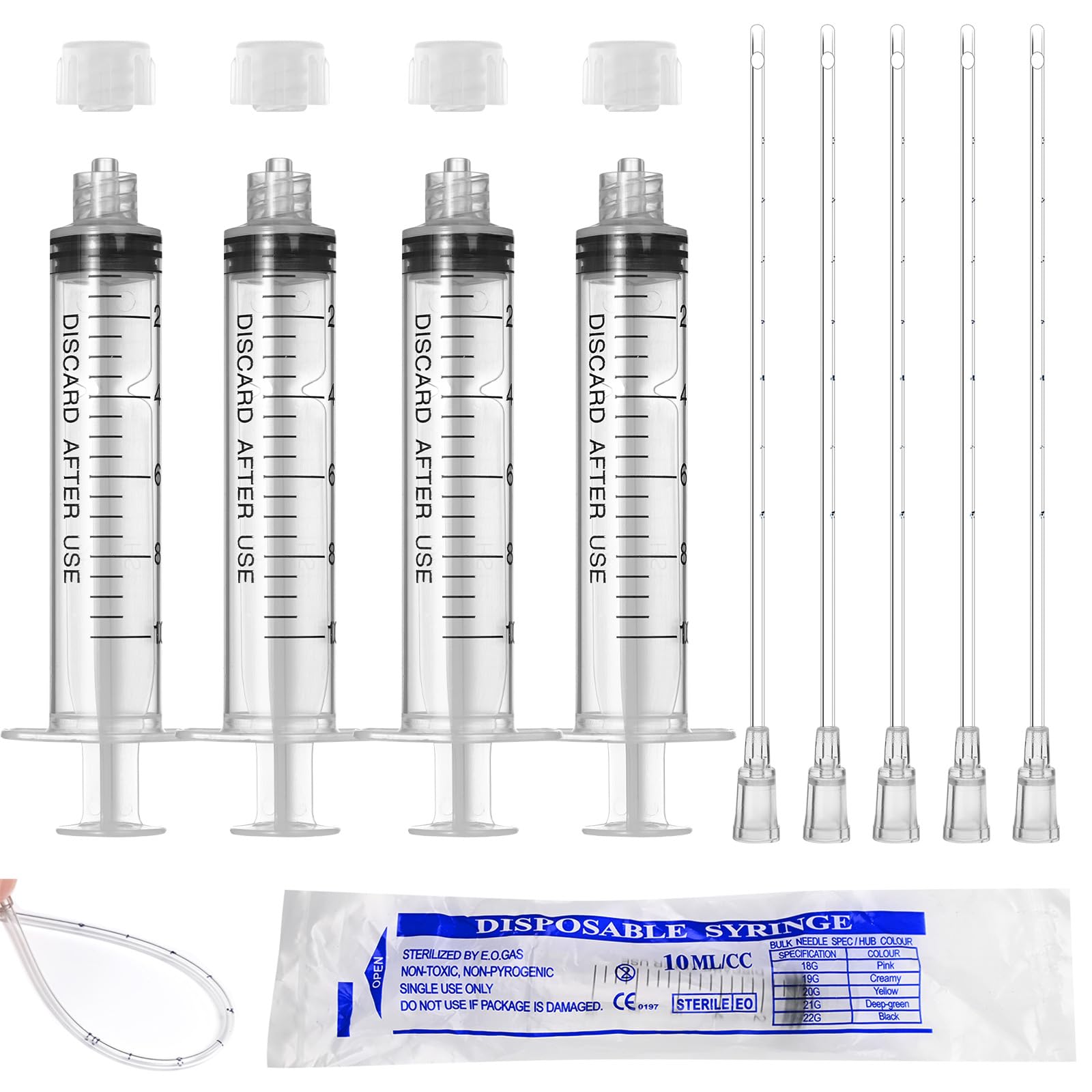 20ml Luer Lock Syringe with Cap and Soft Plastic Tube, Pack of 30 — Amazon image 17