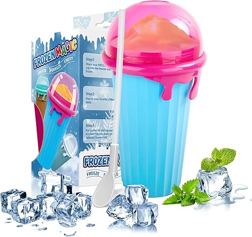 Taza para granizar, 16.9 fl oz Magic Slushy Maker Cup TIK TOK Quick Frozen Magic Cup Double Layers Slushie Cup Portable Quick Frozen Smoothies