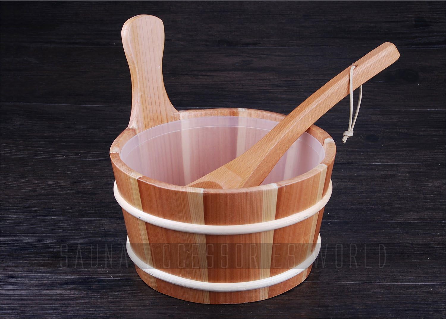 Best Choice 4L Solid Wood Red Cedar Sauna Bucket/Pail with Ladle 4L for sales