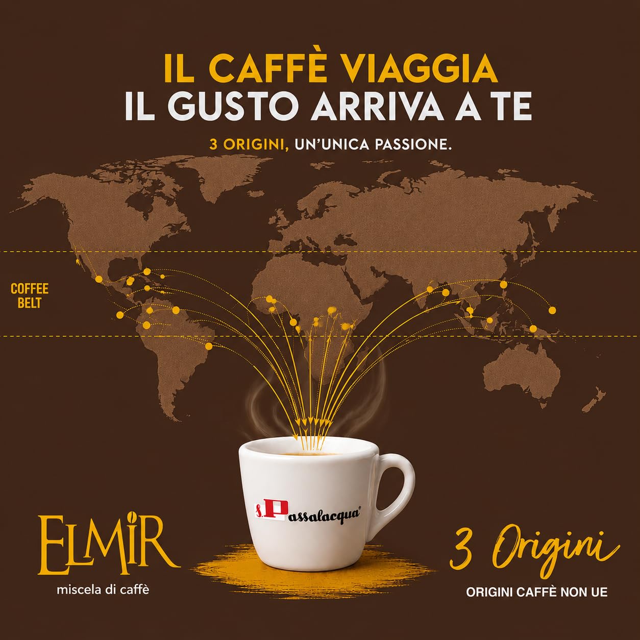 Passalacqua Caffè Premium – Elmir 300 Cialde ESE 44mm (due confezioni da 150) – Tostatura Autentica Napoletana Miscela 30% Arabica – Intenso e Cremoso con Note di Cioccolato – Made in Italy
