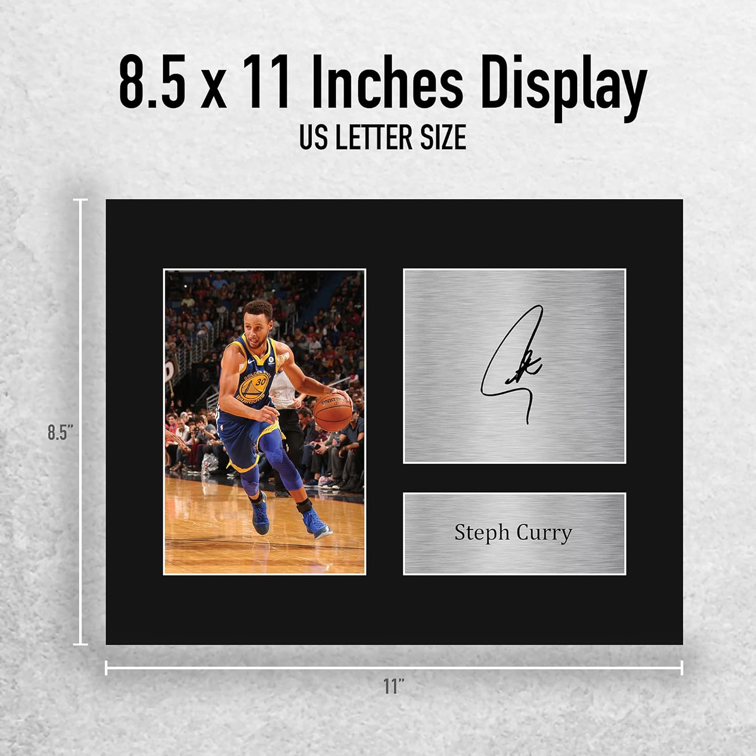 HWC Trading Steph Curry Golden State Warriors Gifts USL Printed Signed Autograph Picture for Basketball Memorabilia Fans - US Letter Size