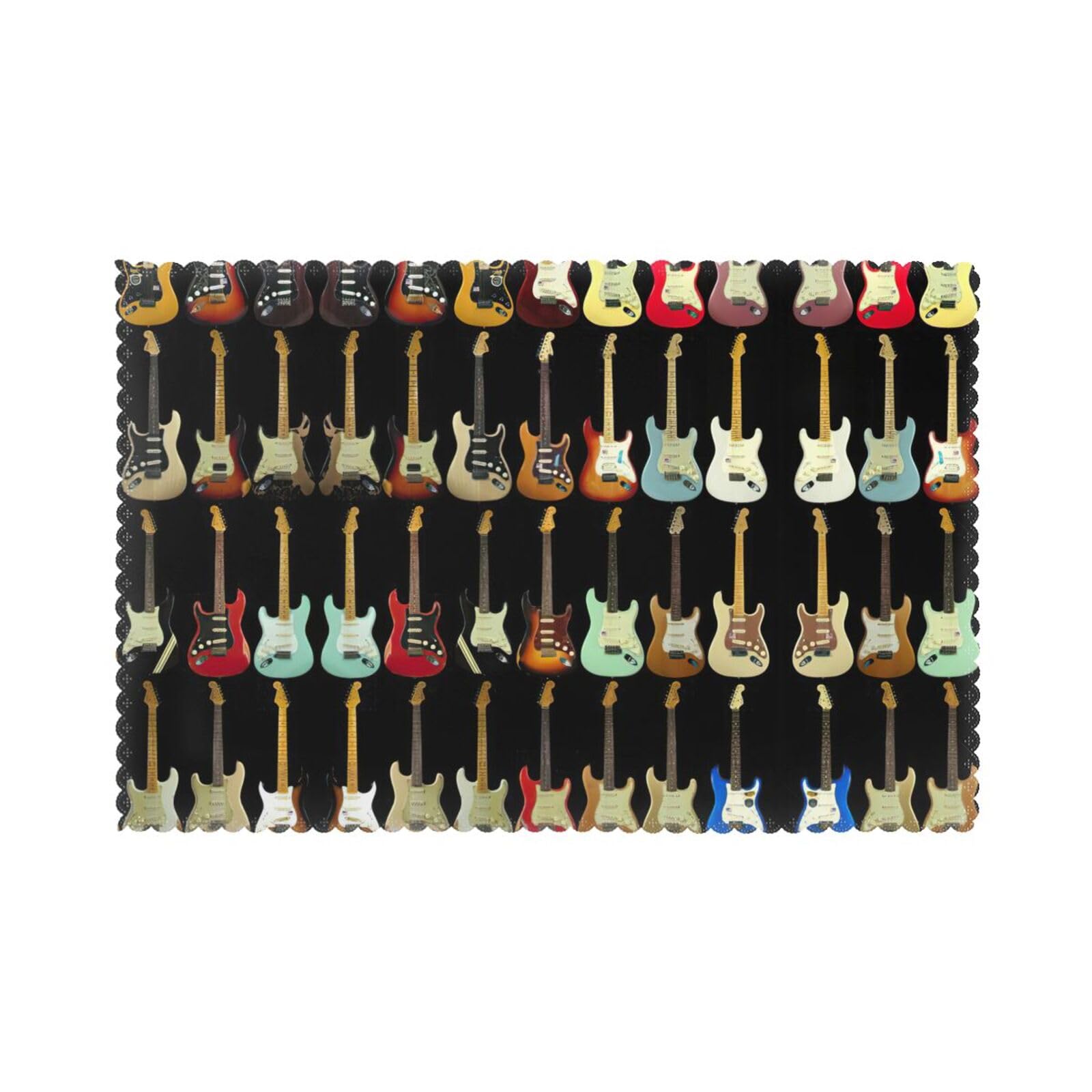 Sets de table guitare élégants et résistants, linge de table au design musical de haute qualité