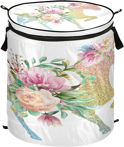 lid rope collapsable storage containers for toys for store Beautiful Colofrul Kawaii unicorns Magic Horse,botes para ropa sucia