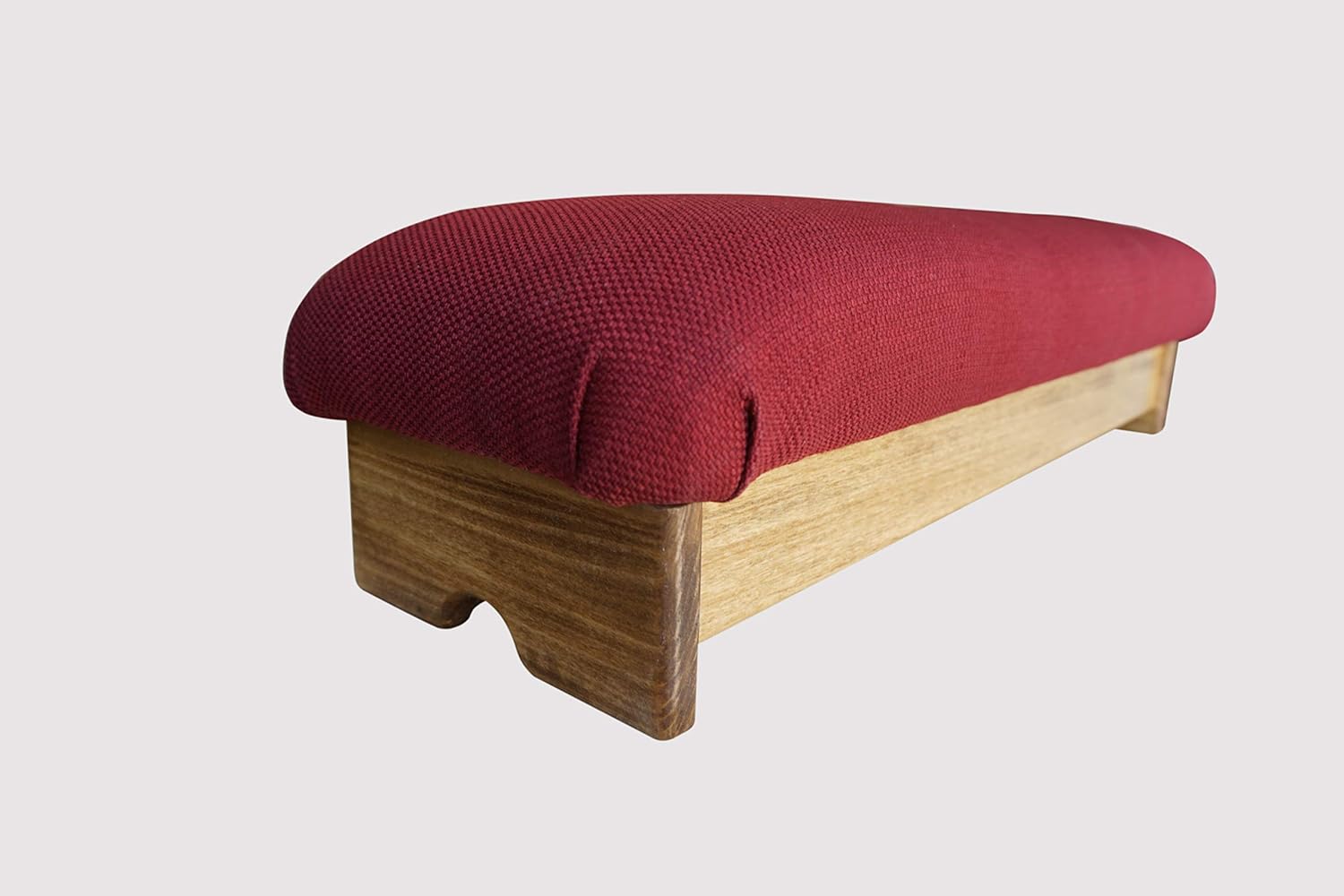 Bedside Padded Foot Stool, Maple Stain 7" Tall (Made in The USA) (Cocoa Brown - 7" Maple Stain)