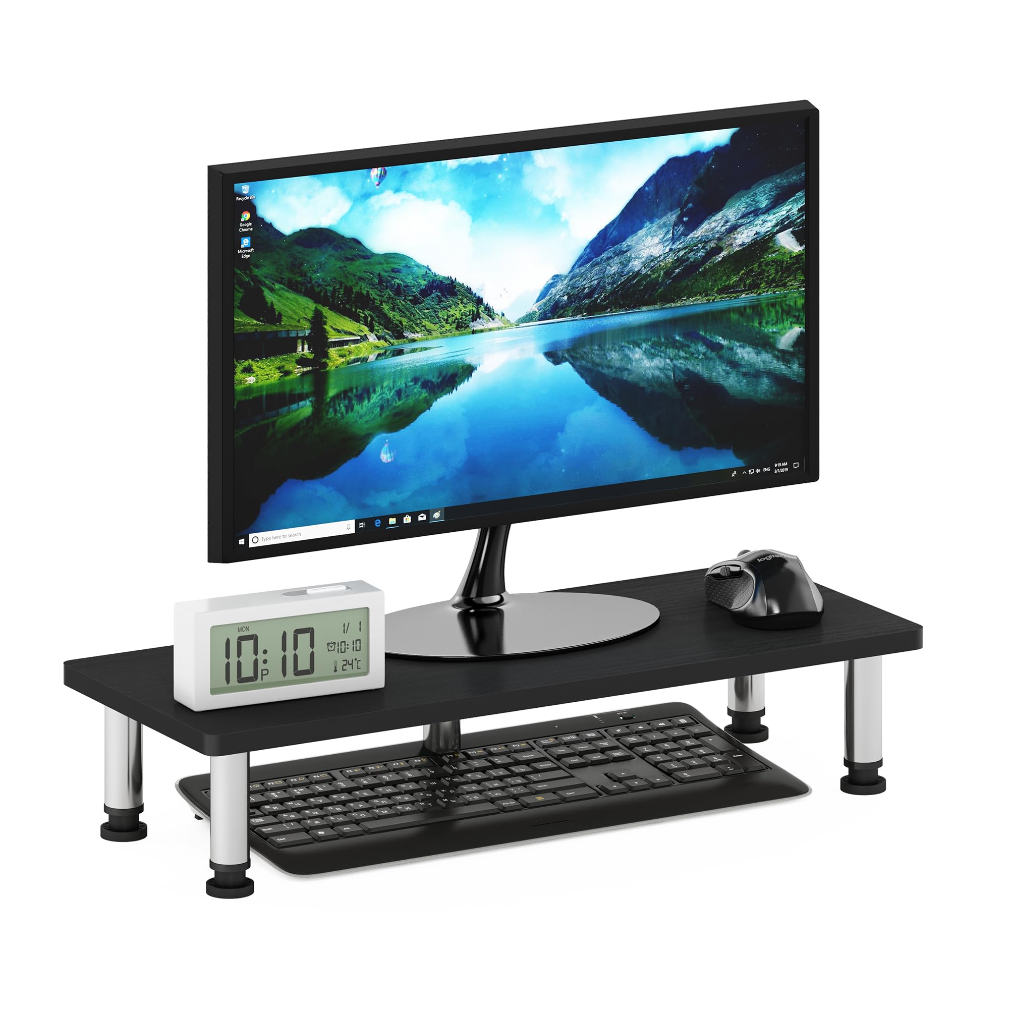 Furinno TURN-N-TUBE Monitor Stand Riser, Monitor Riser, Laptop Stand for Desk, Office Desk Accessories, Desk Organizers and Accessories, Americano