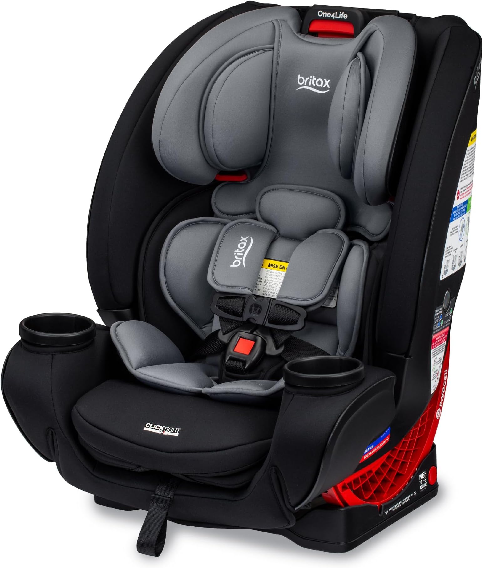 Britax One4Life All-in-One Car Seat, 10 Years of Use from 5 to 120 Pounds, Converts from Rear-Facing Infant Car Seat to Forward-Facing Booster Seat, Machine-Washable Fabric, Graphite Onyx