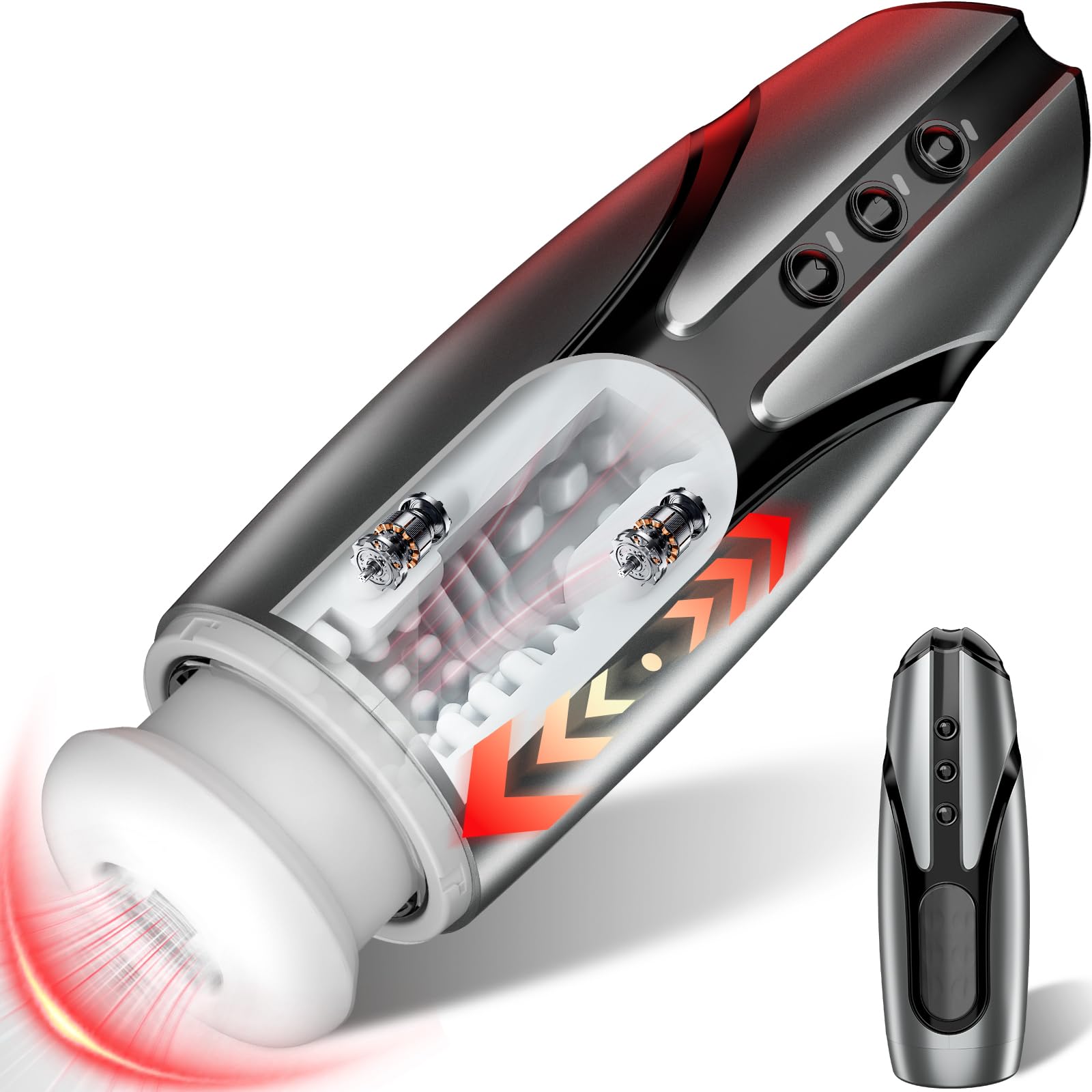 Male Masturbator Sex Toys for Men-Dual Motor Pocket Pussy with 7 Thrusting 7 Vibration Modes Automatic Sex Machine