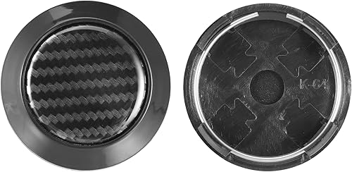 Miniatura 6 de X AUTOHAUX 4 tapacubos centrales de rueda de 2.520 in, cubiertas universales, piezas de tapa de cubo para automóvil, color negro, diámetro interior: