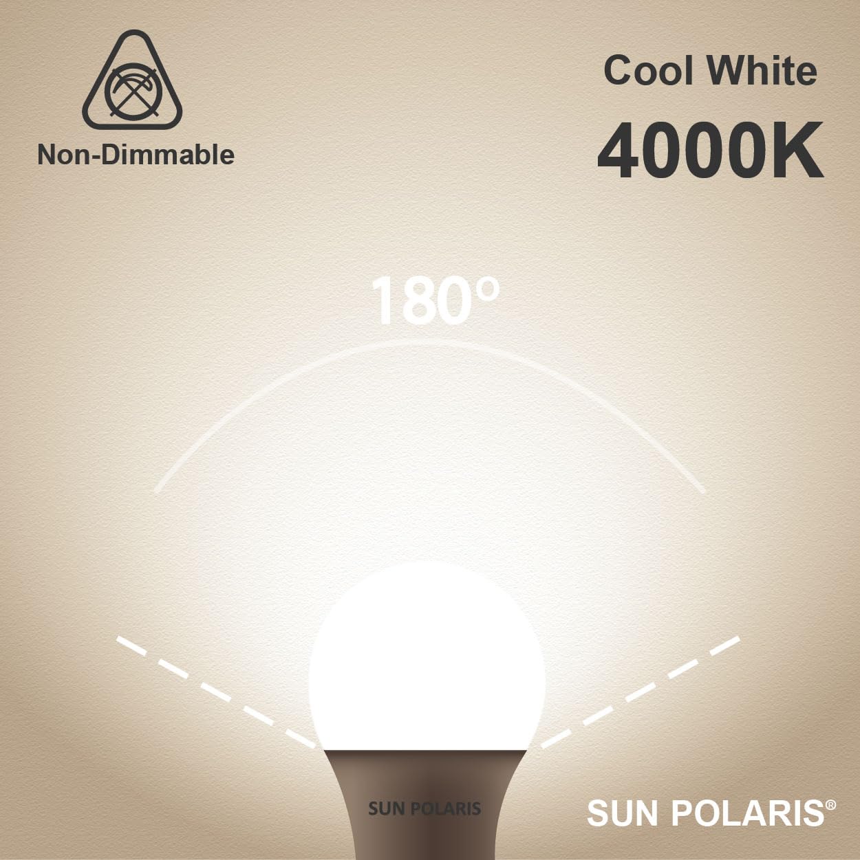 SUN POLARIS E27 Led Bulb Cool White - 4000k 60w Equivalent 8.5 Watt Edison Screw Lightbulbs, 806 Lumens Energy Saving Non Dimmable Standard GLS Lightbulb, Natural Bright Light Bulbs For Home Pack of 3 - Image 2
