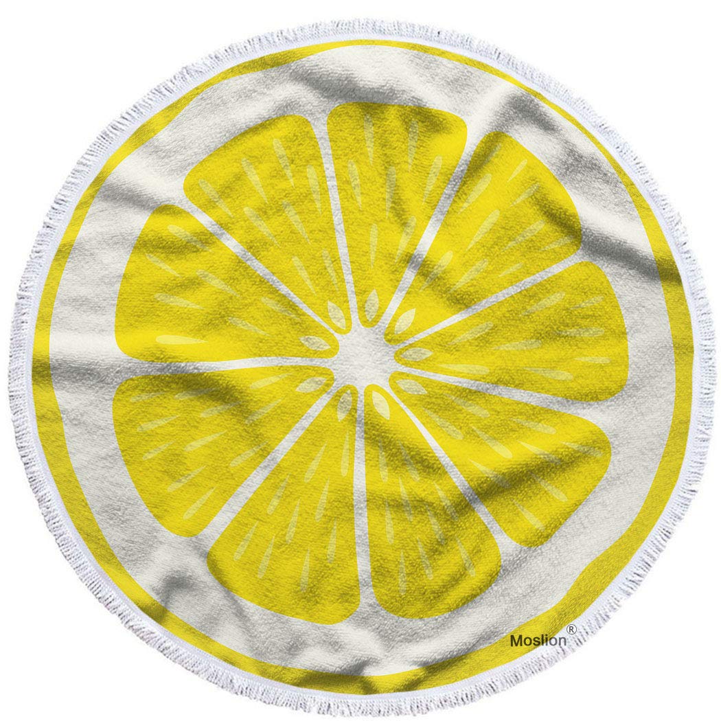 Oversized Round Beach Towel - Watermelon Slice Design, 59" Microfiber, Quick Dry & Sandproof - View #4