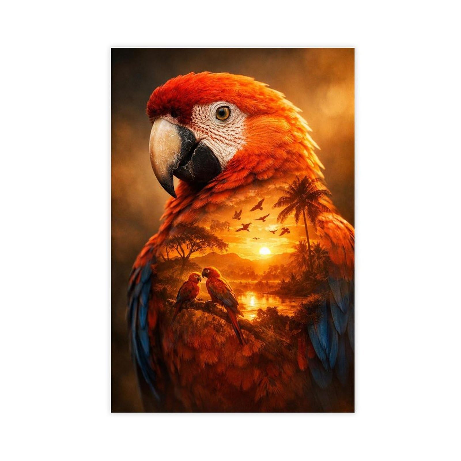 MRYCQ Parrot Poster Canvas Poster for Dorm Room Decor Gift