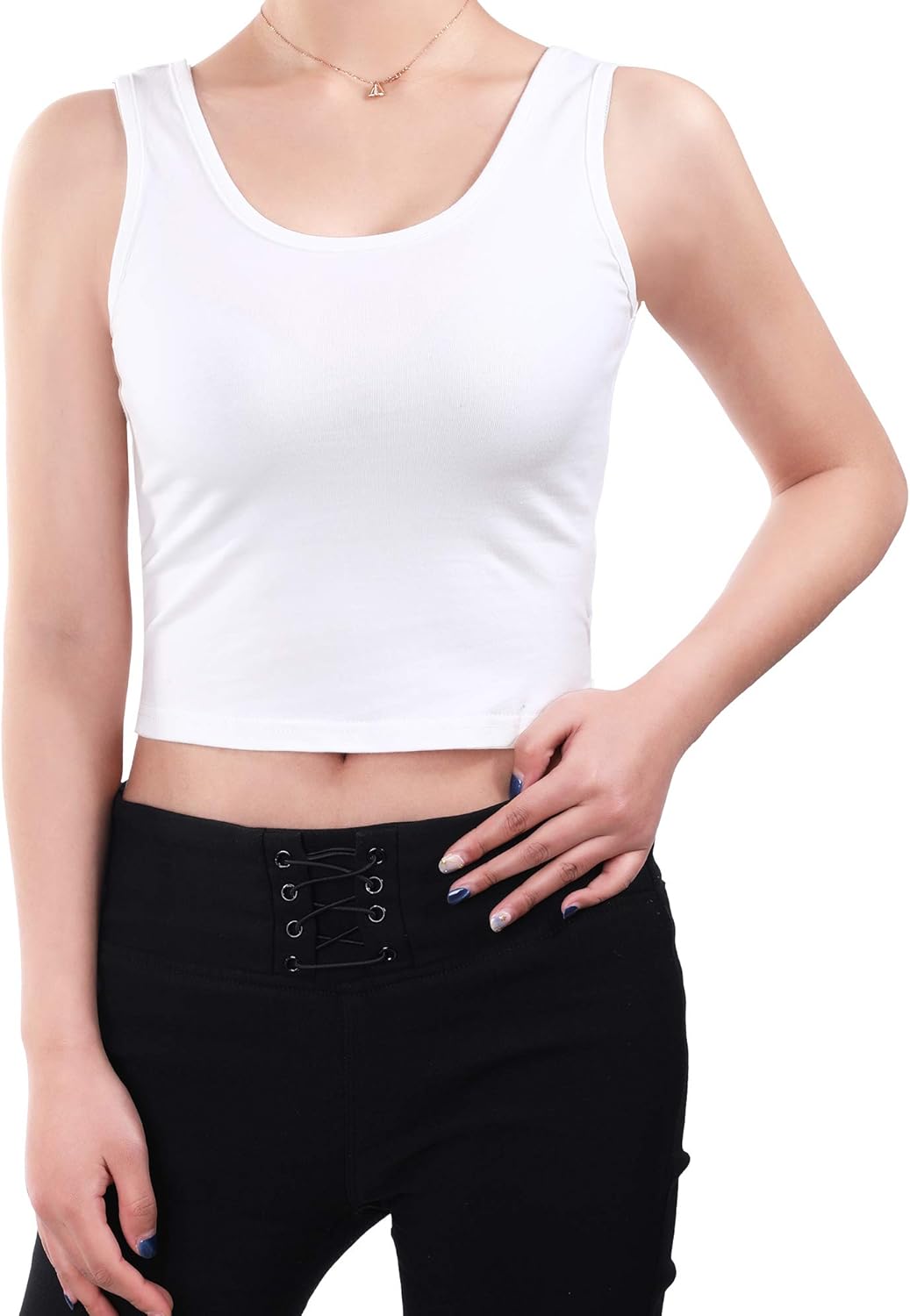 4 Pieces Women Basic Crop Tank Top Short Sleeveless Sports Crop Top - Image 5