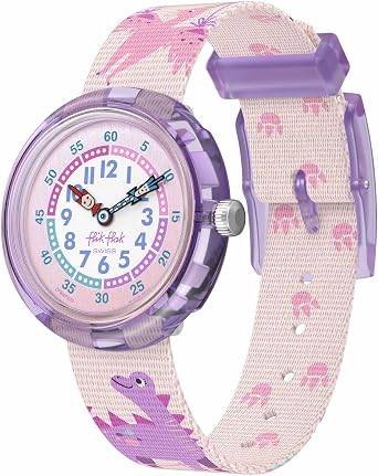 Flik Flak Girl Kids Watch Biosourced Quartz Waterproof Dinology