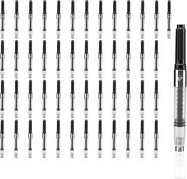 50 Pcs Refillable Universal Fountain Pen Ink Converter Screw-in Style, International Fountain Pen Ink Cartridge Converter, Standard Ink Converter Tool Fit for Most Pens Caliber 2.6 mm 50