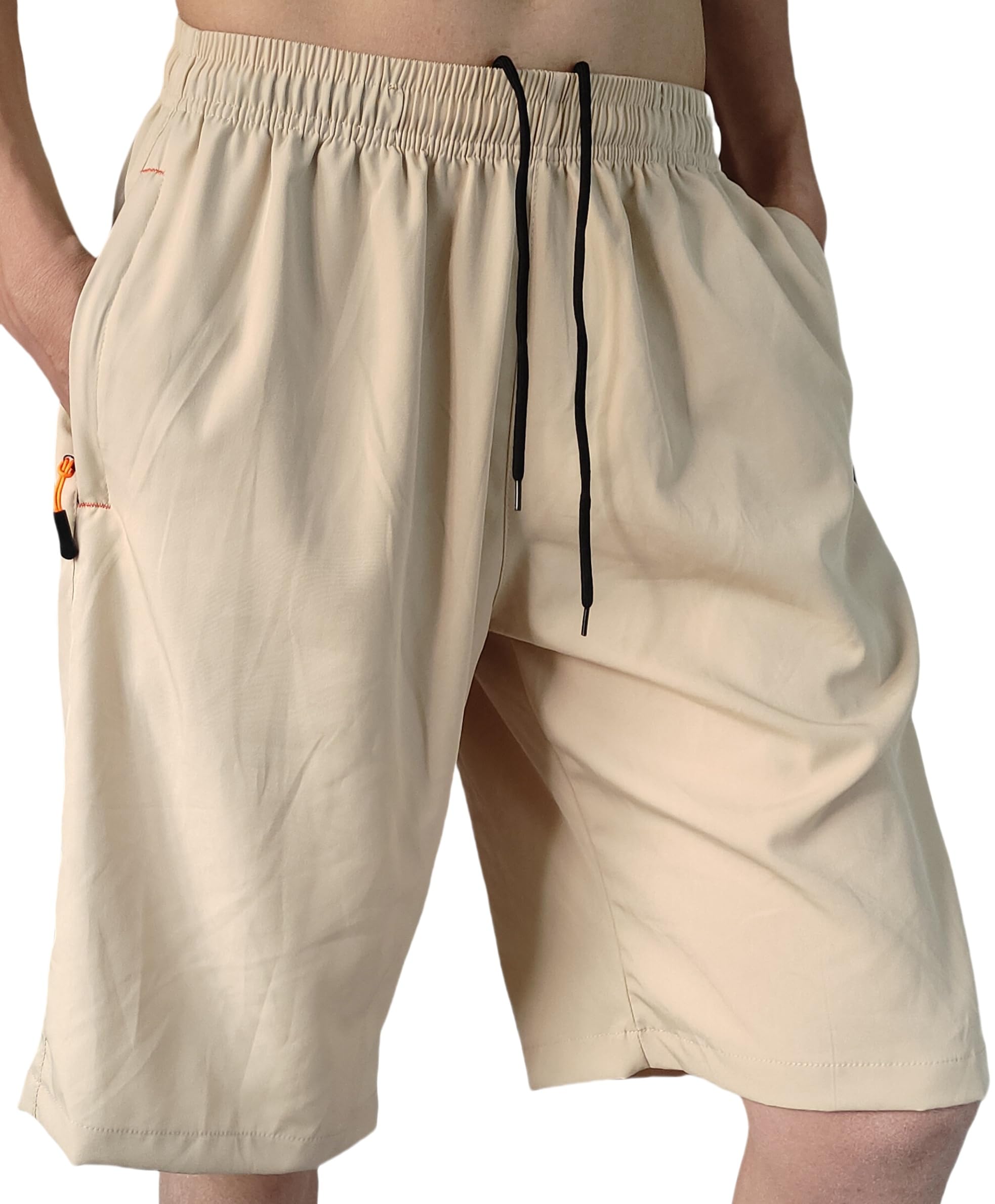 AICOC Men's Athletic Running Workout Shorts 11 inches Swim Trunks with Ziper Pockets Quick Dry Lightweight