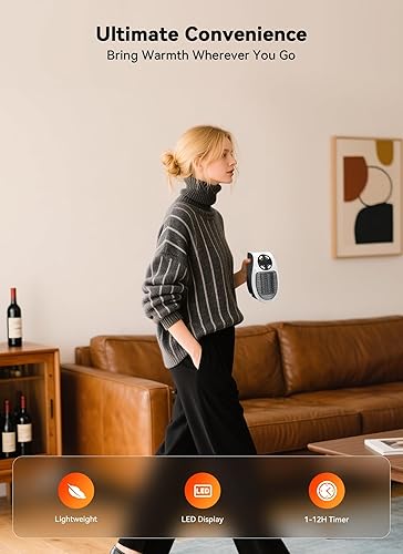 Miniatura 7 de Asistente de calor de perfil bajo para habitaciones pequeñas - Modulador de temperatura, capacidad remota, control basado en el tiempo - Uso de dos