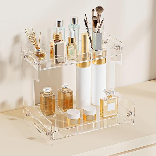 Miniatura 5 de Acliys Bathroom Organizer Countertop 2 Tier Acrylic Counter Organizer Makeup Organizer Perfume Organizer Vanity Organizer Spice Rack Organizer