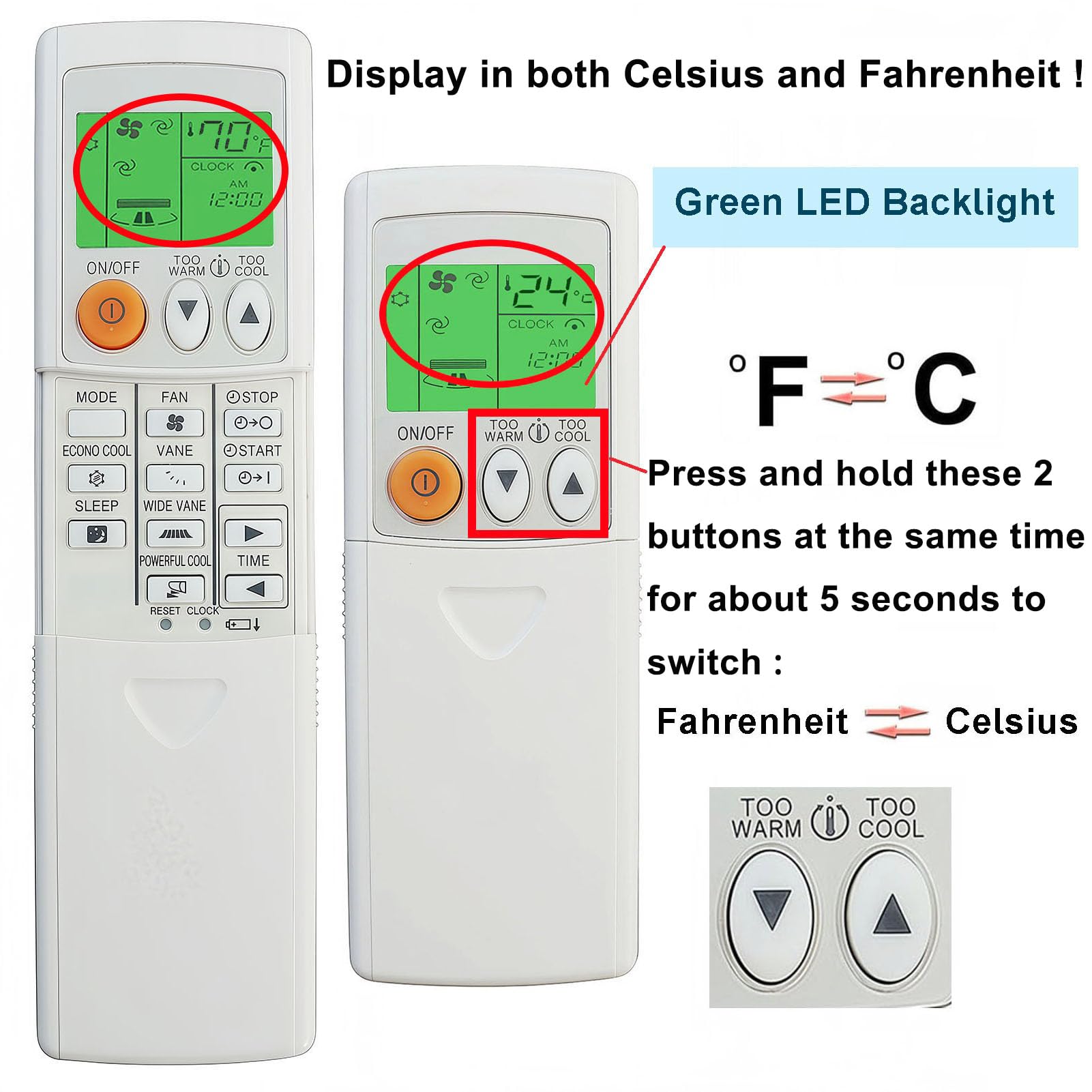 Amazon.com: Replacement Remote Control for Mitsubishi Electric Mr