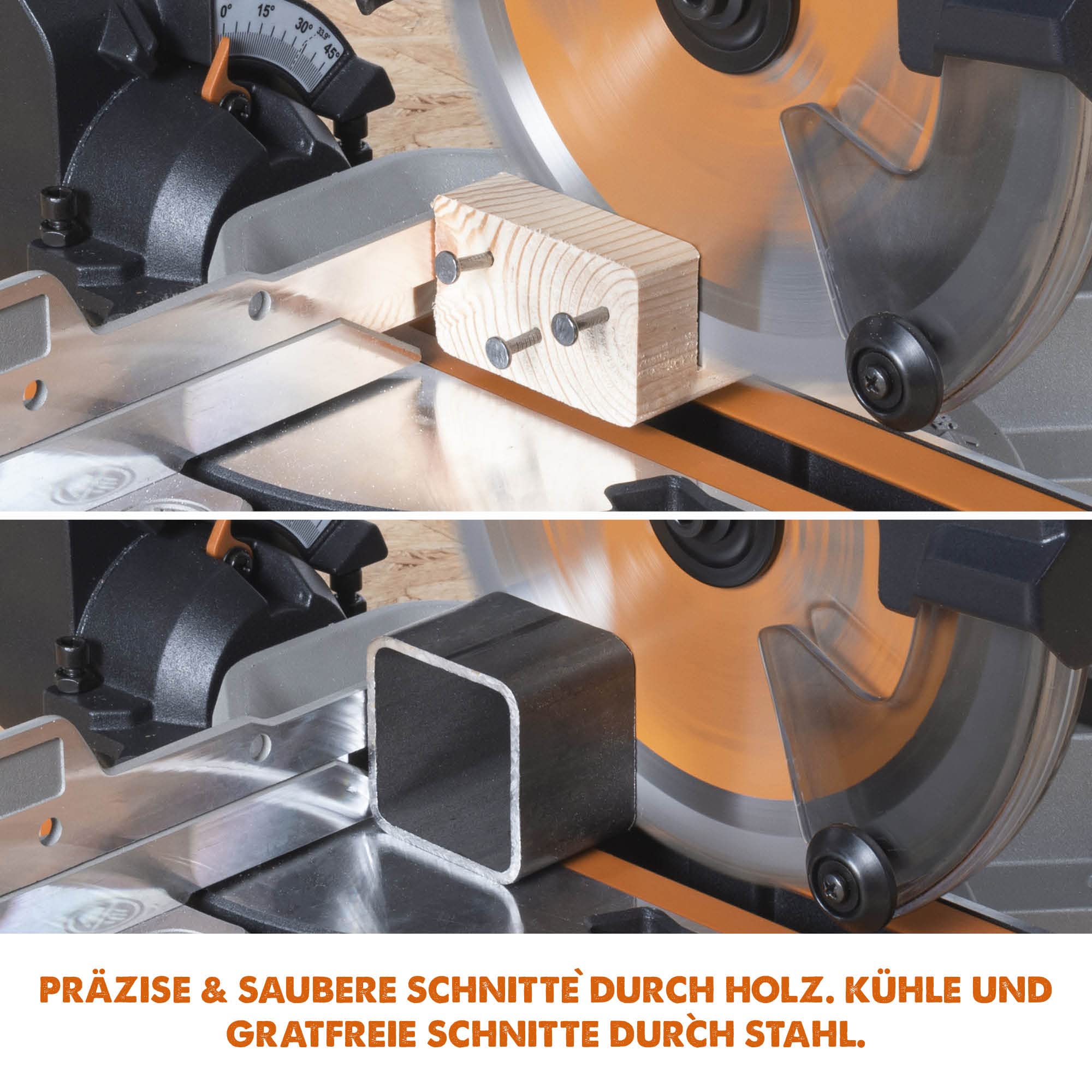 Evolution R185SMS-Li Akku-Gleitgehrungssäge mit Mehrzweck-Schneide, 45° Fasen-, 50° Gehrungsschnitte, 850 W – 4 Ah Akku & Ladegerät und 185 mm TCT-Sägeblatt im Lieferumfang enthalten, 3 Jahre Garantie