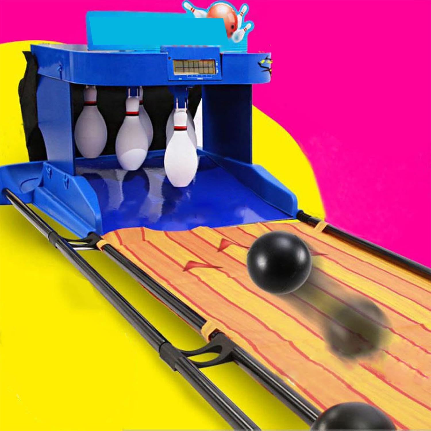 Indoor Bowling Ball Sports Game Console, Electronic Bowling Alley Game with LED Scoreboard, Bowling Game Set, for Children and Adults Interactive Game 3.5m