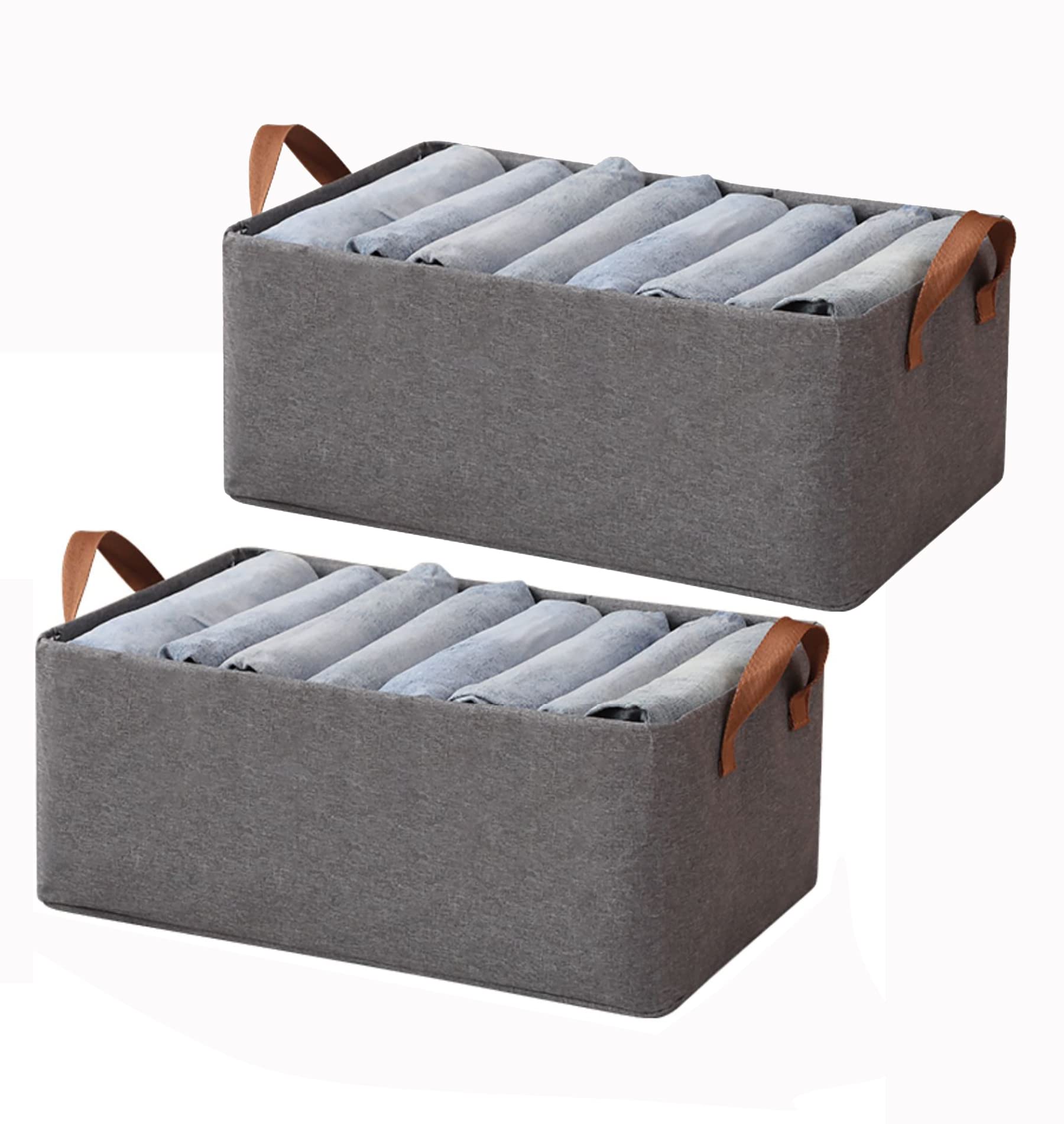 House of Quirk 1pcs Store Wardrobe Organizer For Clothes With Metal Fram Foldable Storage Box, Clothing Storage Boxes For Pants, Shirt, Sweaters, Jeans, Socks (Dark Grey)