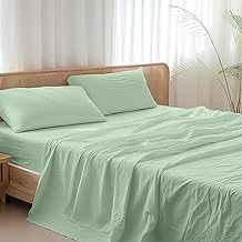 Ruggeri - Double Bed Set - 100% Soft High Quality Microfibre - Pillowcases + 1 Fitted Sheet + 1 Flat Sheet - Everyday Collection (Green, Double)