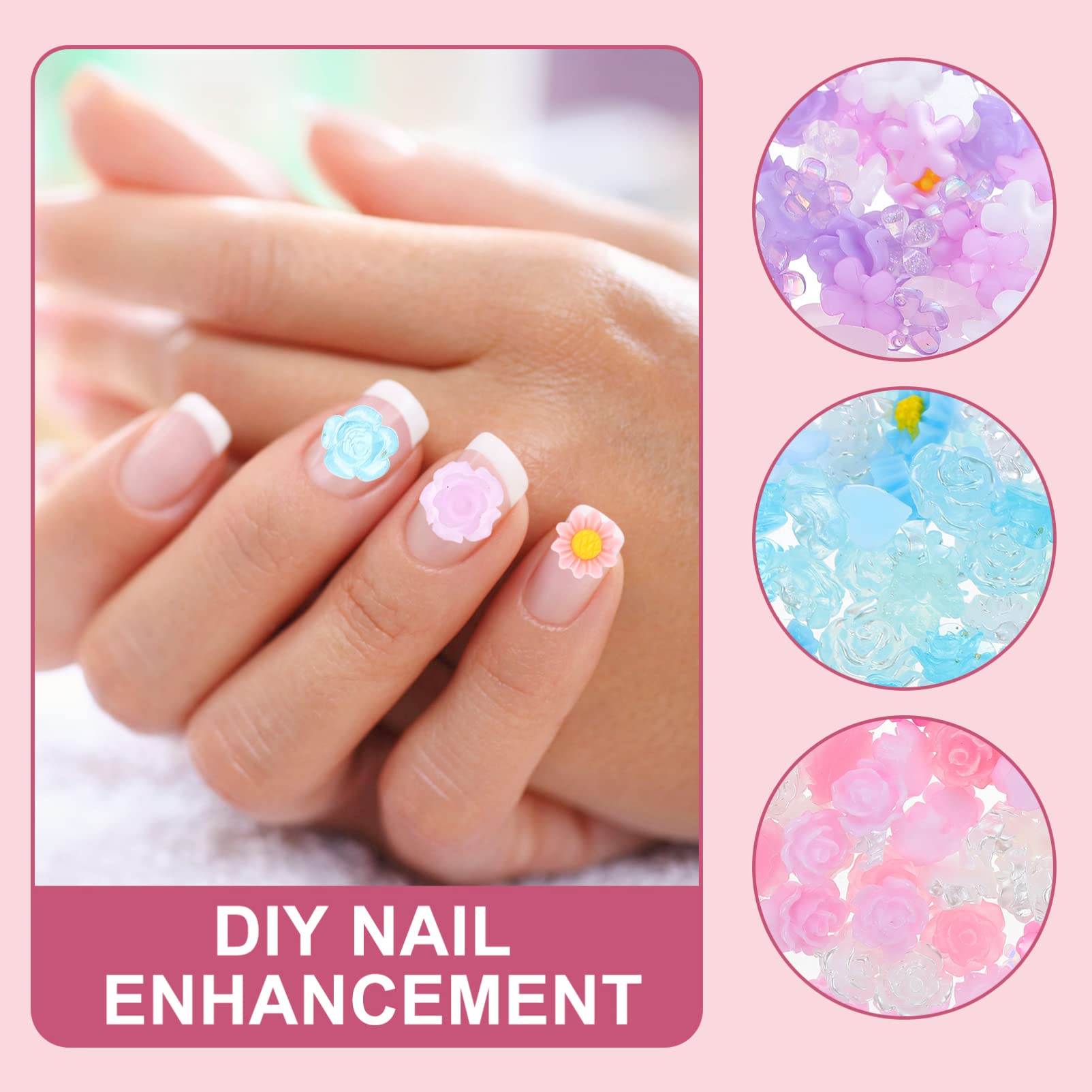 minkissy Set Di 3 Perline in Resina A Forma Di Fiore Di Rosa Con Retro Piatto Ciondoli Decorativi Per Manicure A Forma Di Pipistrello Per Gioielli Di Nail Art