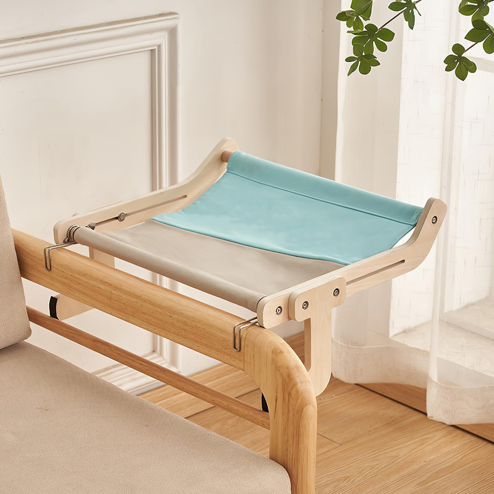 iplusmile Hamac de Fenêtre pour Chat Hamac pour Chat à Fixer la Fenêtre Perchoir en Bois Grand Modèle sans Ventouses Facile à Nettoyer Chaud et Petits Animaux Maison
