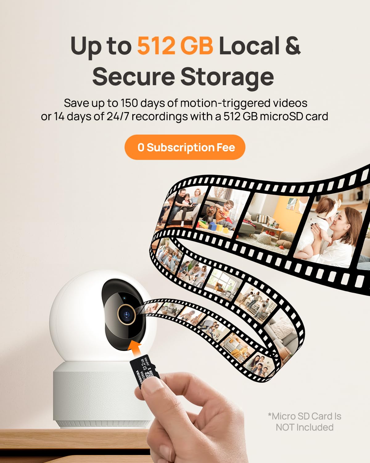 Anona Cámara 4K UHD para interiores con tarjeta SD de 64 GB, cámara de seguridad para mascotas/perros/bebés con aplicación de teléfono, giro panorámico de 360°, Wi-Fi 6 de 2.4G/5G, seguimiento