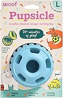 WOOF Party Pupsicle Large Interactive Dog Toy - Long-Lasting Treat Holder, Low-Mess Design, Birthday Gift for Big Dogs - Buddy Blue