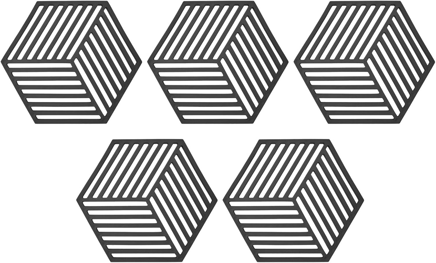 XNIVUIS 5 Pcs Silicone Trivet Mats, Pan Protectors, Extra Thick