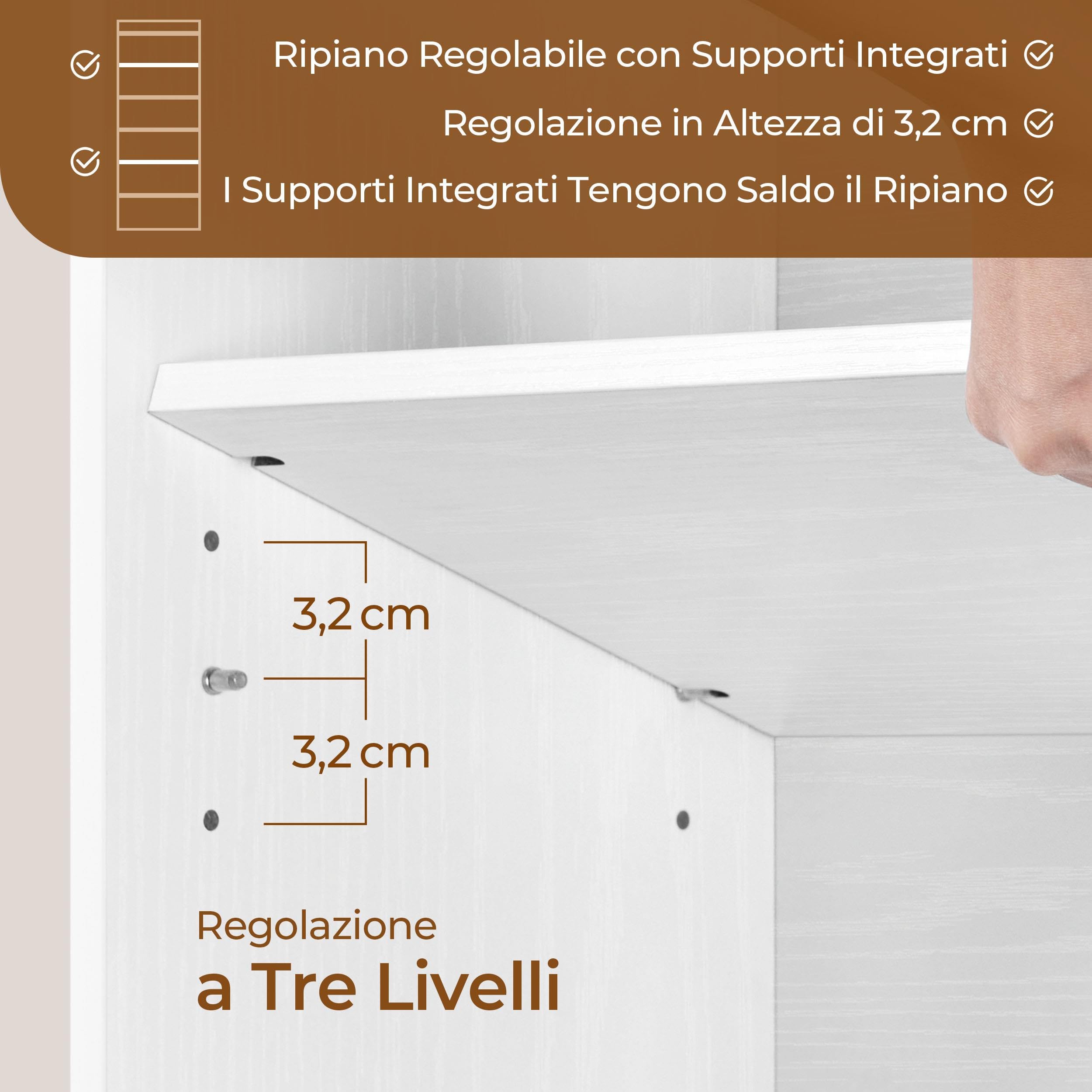 Yaheetech Libreria a 7 Ripiani, Scaffale in Legno con Ripiani Regolabili, 60 x 24 x 183 cm, Libreria Verticale Salvaspazio per Soggiorno, Cameretta, Studio, Ufficio, Bianco