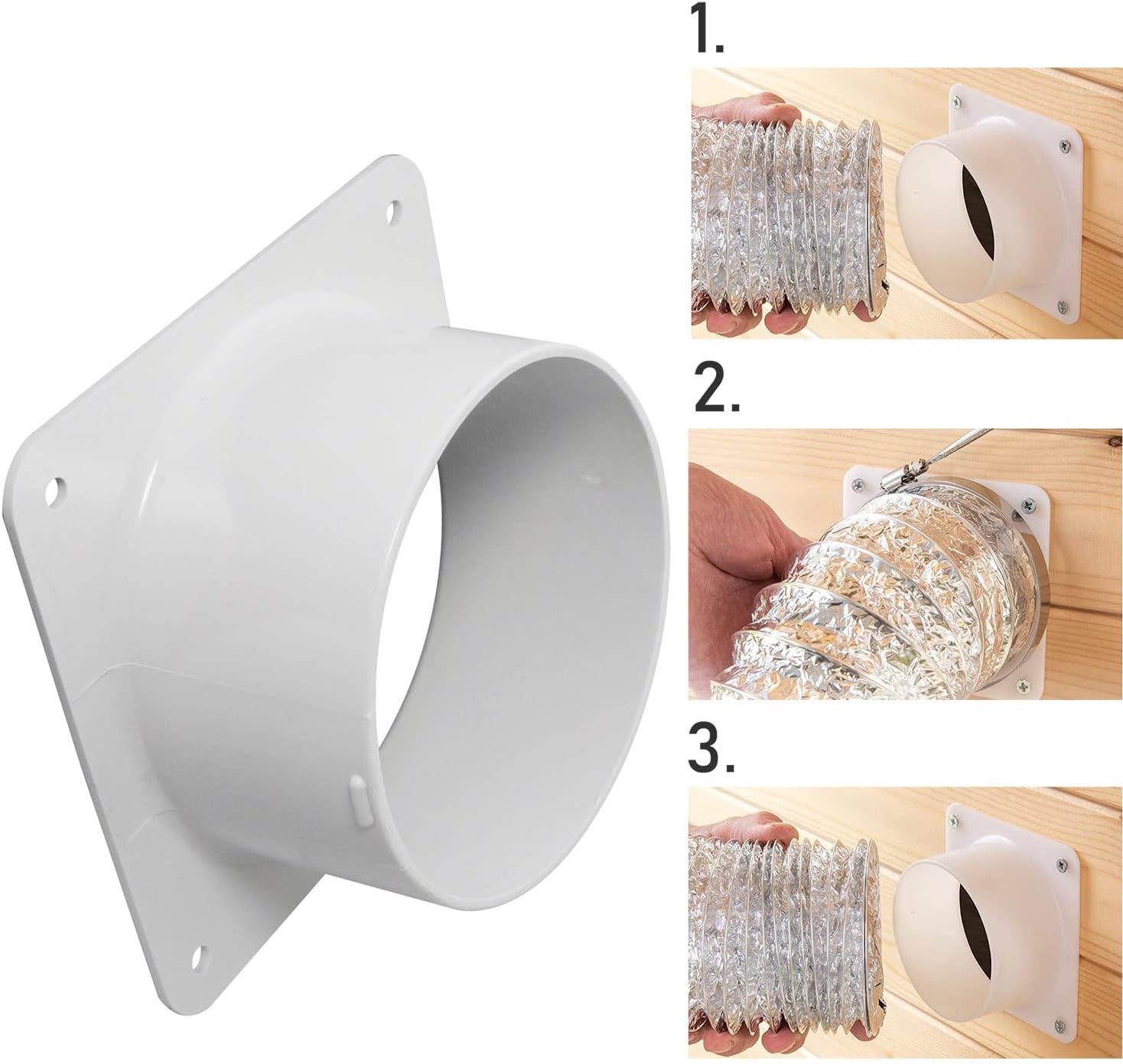 4" Plastic Duct Connector Flange Tuyere Connection Pipe Connector Flange for Heating and Cooling Ventilation System