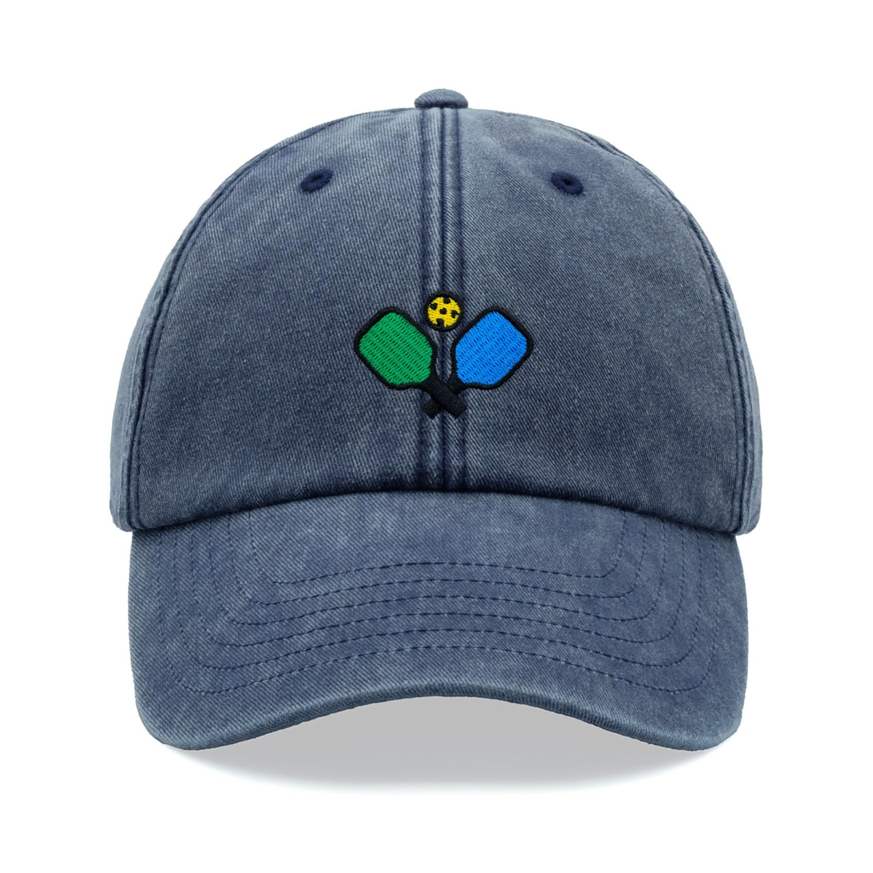 Cap Base Unisex Blue Denim Pickleball Baseball Cap Vintage Washed Dad Hat Low Profile Adjustable