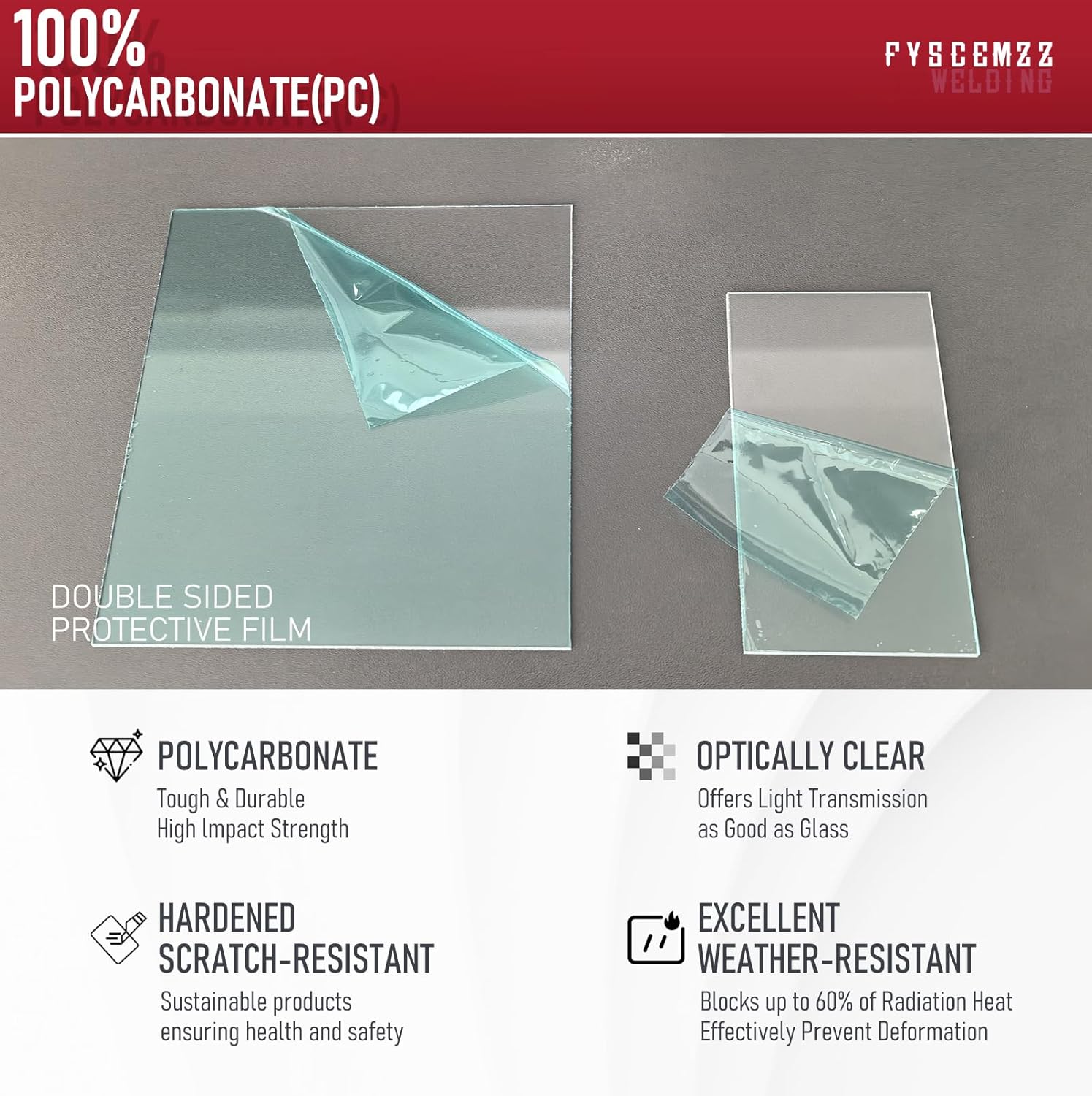 10PCS - L600A/L500A Welding Helmet Replacement Lenses - Inside Outside Clear Cover Lens Kit