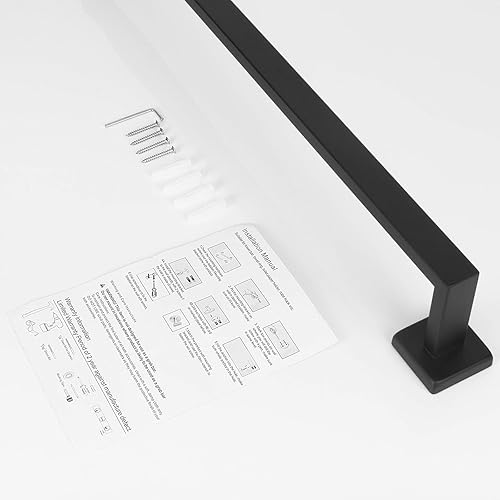 Miniatura 7 de NearMoon Toallero de baño, accesorios de baño de acero inoxidable grueso de primera calidad, para baño, toallero cuadrado para baño, toallero