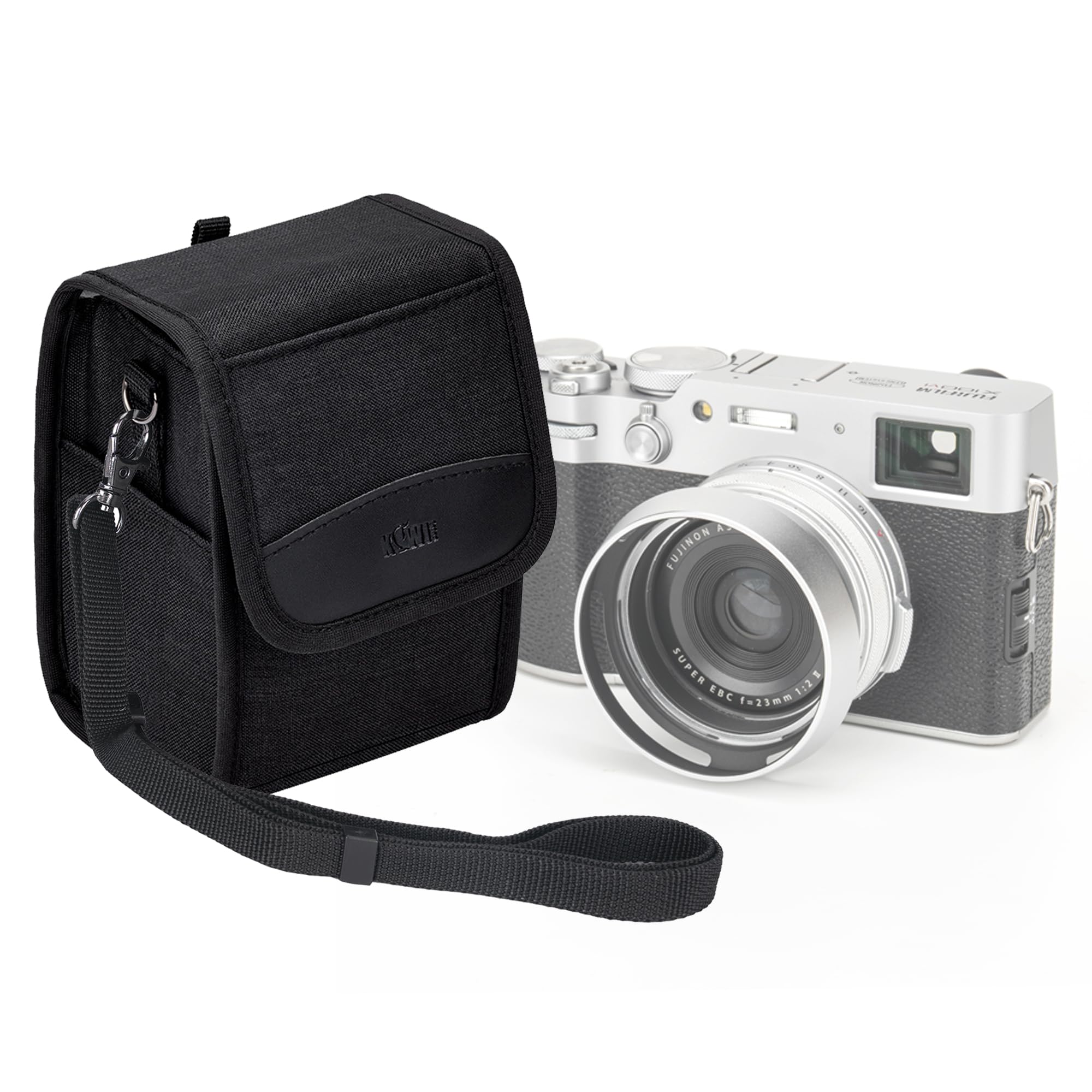Kiwifotos Borsa a tracolla compatta per fotocamera digitale SLR/Mirrorless e obiettivi per Canon, Nikon, Sony, Fujifilm, Ricoh, con tracolla (150x90x90mm)