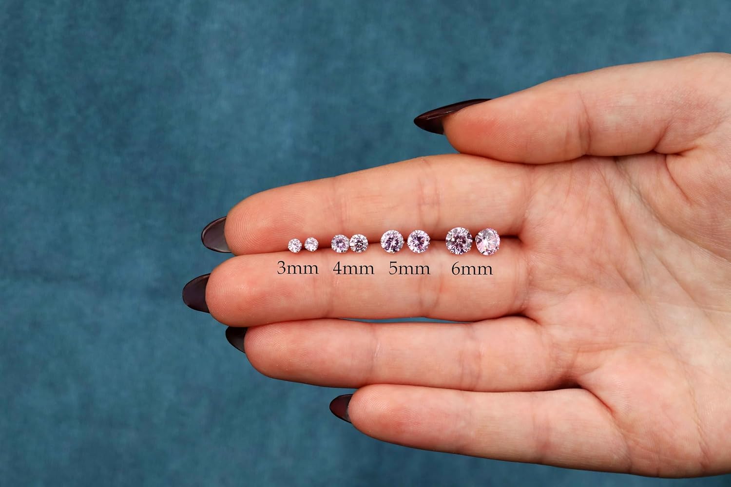 Solid 14K White Gold Round Solitaire Simulated-Birthstone Minimalist Stud Earring with Comfort Screw Backing - Image 2