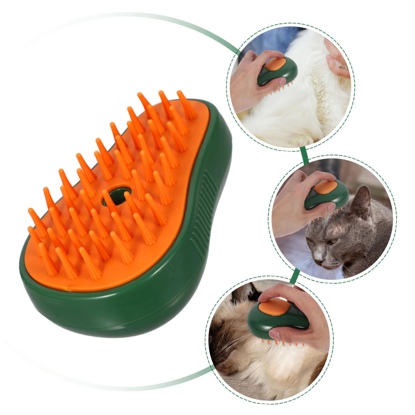 Toddmomy 3pièces Brosse à Vapeur Pour Chat Électrique Brosse De Bain Auto-nettoyante Et Massante Pour Animaux Idéale Pour Enlever Les Poils Lâches Et Démêler Avec Spray Hydratant