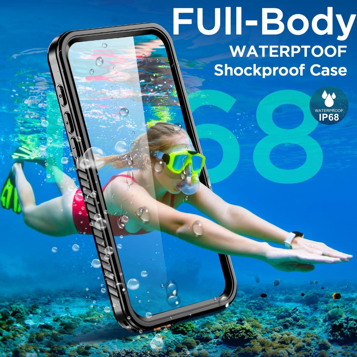 AICase Compatible with iPhone 17 Pro Max Case Waterproof, Clear Water Proof Built-in Screen Protector Shockproof Dustproof Snowproof Full Body Rugged Underwater Phone Case with Lanyard - Image 2