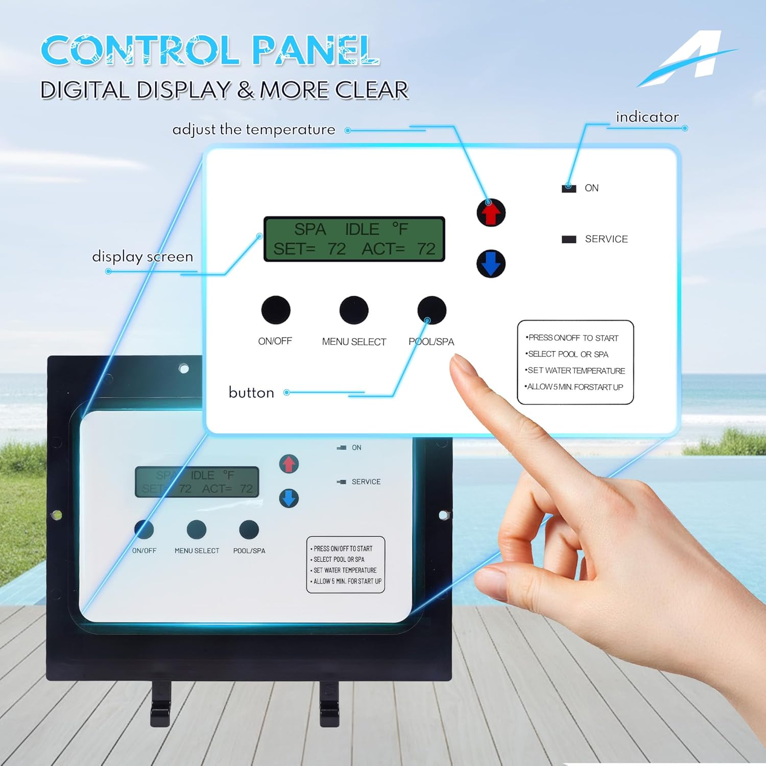 Auto Heat Control Board Assembly Replacement for Pentair UltraTemp ThermalFlo Pool and Spa Heat Pump Replace# 472734
