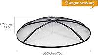Vista 2 de Lineslife Pantalla de chispas para fogata, pantalla redonda de 30 pulgadas con mango y póster, pantallas de malla plegables resistentes