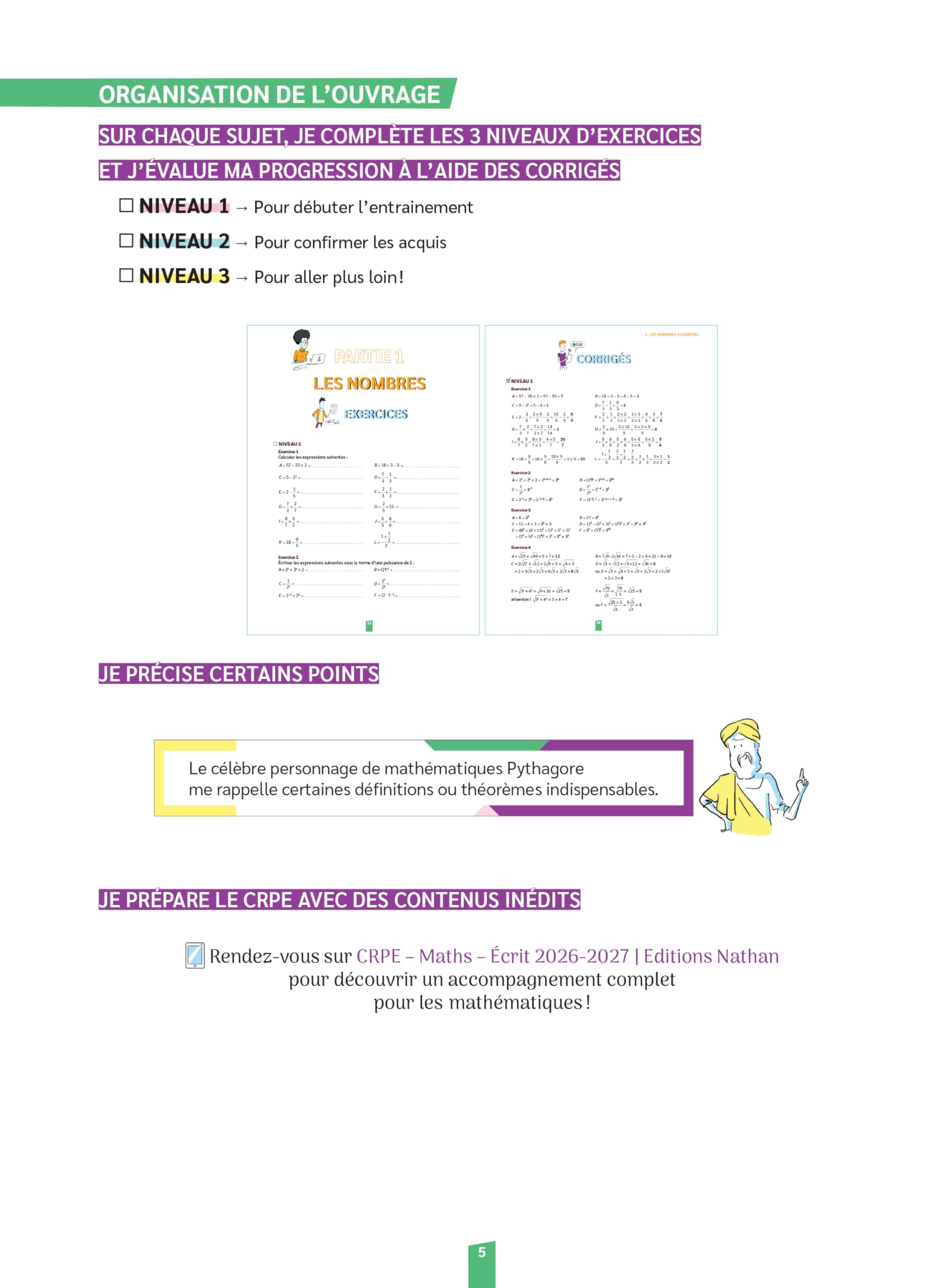 Mon cahier d'entrainement Mathématiques Français - Concours CRPE 2026-2027 - L3/M2